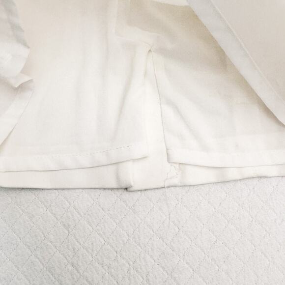 Club Monaco Cream Pencil Skirt Contrast Brown Band Size 8 - Picture 3 of 7